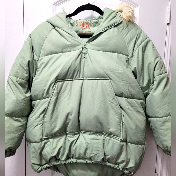 Zara girl jacket, mint green, size 13-14 - Picture 3 of 5